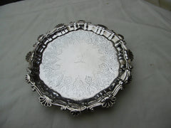 1754 lovely George 11 small salver or waiter by W Peaston 185g