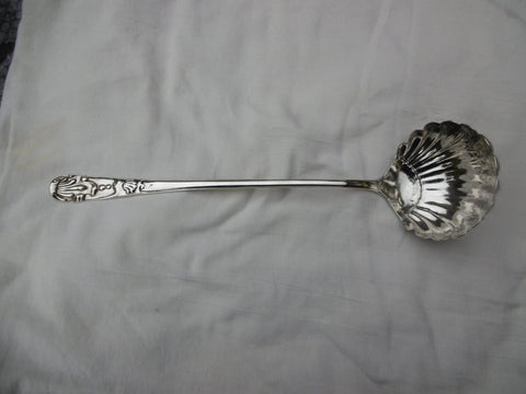 1755 fine large George 11 rococo ladle 38cms 265 grams