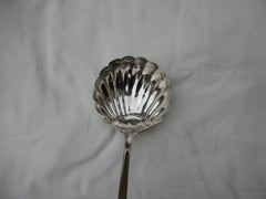 1755 fine large George 11 rococo ladle 38cms 265 grams