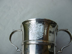 1756 rare George 11 Childs cup by Francis Crump 160 grams lovely armorial crest