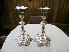 1758 fine pair of cast George 11 candlesticks by James Morison 960 grams