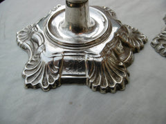 1758 fine pair of cast George 11 candlesticks by James Morison 960 grams