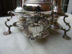 1761 Fine Georgian silver Warwick cruet set complete with bottles and casters 830g silver