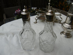 1761 Fine Georgian silver Warwick cruet set complete with bottles and casters 830g silver