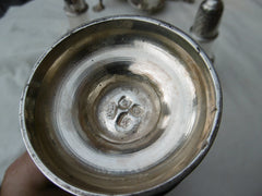 1761 Fine Georgian silver Warwick cruet set complete with bottles and casters 830g silver