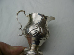 1763 very nice George 111 silver jug with Dog and Pheasant decoration 80g