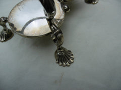 1766 fine large Georgian 2 bottle cruet set by R Peaston 610 grams silver