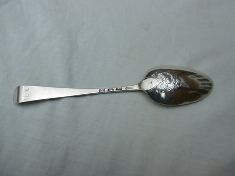 1766 rare George 111 picture back tablespoons with flower decoration by BB 37 grams