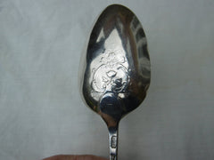 1766 rare George 111 picture back tablespoons with flower decoration by BB 37 grams