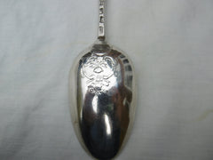 1766 rare George 111 picture back tablespoons with flower decoration by BB 37 grams