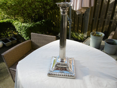 1768 stunning George 111 Corinthian style silver Candlestick 30cms high