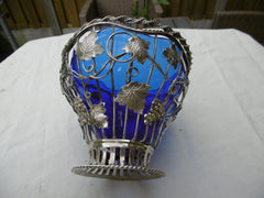 1771 stunning George 111 swing handled basket by David Bell with Glass Liner