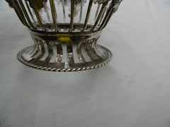 1771 stunning George 111 swing handled basket by David Bell with Glass Liner