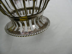 1771 stunning George 111 swing handled basket by David Bell with Glass Liner