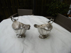 1771 stunning pair of cast sauce boats by Thomas Hemming , snake handles 445 grams