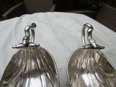1771 stunning pair of cast sauce boats by Thomas Hemming , snake handles 445 grams