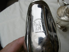 1771 stunning pair of cast sauce boats by Thomas Hemming , snake handles 445 grams