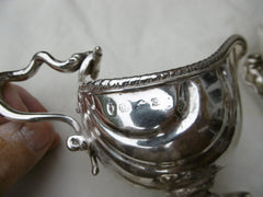 1771 stunning pair of cast sauce boats by Thomas Hemming , snake handles 445 grams