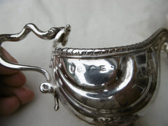 1771 stunning pair of Georgian cast sauce boats by Thomas Henning snake handles 445g