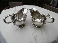1771 stunning pair of Georgian cast sauce boats by Thomas Henning snake handles 445g