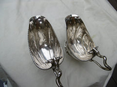 1771 stunning pair of Georgian cast sauce boats by Thomas Henning snake handles 445g