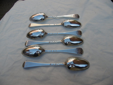1771 fine set of 6 George 111 Scottish tablespoons by William Davie Gibson clan crest