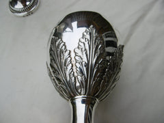 1771 fine pair of George 111 silver goblets by rare maker Austin Le Sage great crests 540g