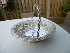 1774 Beautiful George 111 silver swing handled basket by maker SM 150 grams