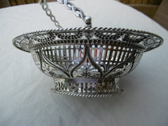1774 Beautiful George 111 silver swing handled basket by maker SM 150 grams