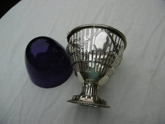 1774 fine Georgian silver Adam style basket by Thomas Daniel with glass liner