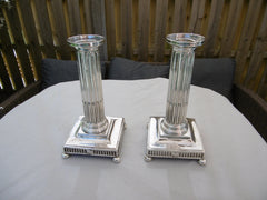 1774 beautiful pair of George 111 silver Dwarf candlesticks 17cms high