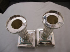 1774 beautiful pair of George 111 silver Dwarf candlesticks 17cms high