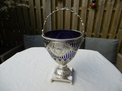 1775 stunning Georgian Adam style large silver swing handled basket see photos