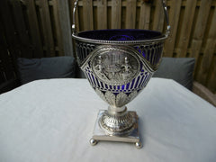 1775 stunning Georgian Adam style large silver swing handled basket see photos
