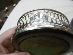 1775 very early pair of George 111 Sheffield solid silver wine coasters by John Rowbotham