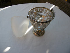 1776 fine George 111 swing handled basket by B Davenport with liner