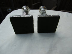 1776 nice pair of George 111 silver candlesticks by IC 17cms high weighted bases