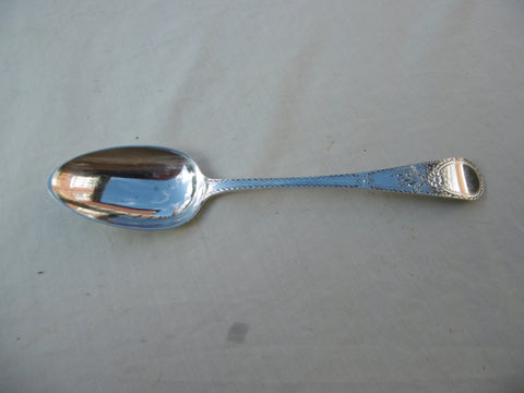 1784 lovely George 111 bright cut tablespoon with rare incuse duty head by WS 63 grams