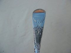 1784 lovely George 111 bright cut tablespoon with rare incuse duty head by WS 63 grams