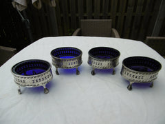 1784 fine set of 4 Georgian silver salts by William Abbey 180 grams silver