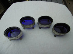 1784 fine set of 4 Georgian silver salts by William Abbey 180 grams silver