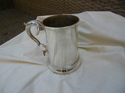 1784 fine very large Georgian silver Tankard by John King 675g or 22ozs