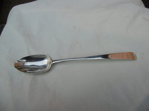 1785 fine Georgian Irish basting spoon by M Keating 84g 31cms long