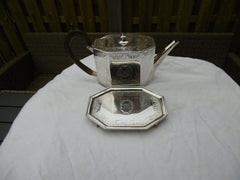 1787 fine George 111 silver teapot and stand by Royal makers Wakelin and Taylor 670g