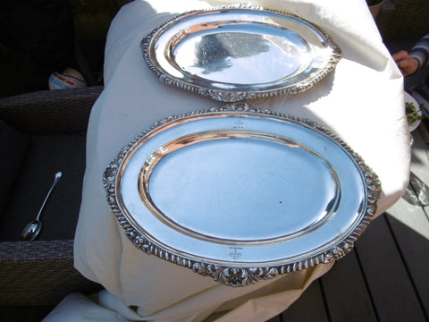 1 1788 rare pair of Irish George 111 platters by Robert Breading see photos 1690 grams