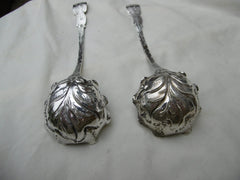 1790 stunning pair of George 111 sifter ladles, great decoration 100 grams