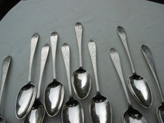 1792 rare set 0f 10 Irish bright cut star dessert spoons by J Shields 230g