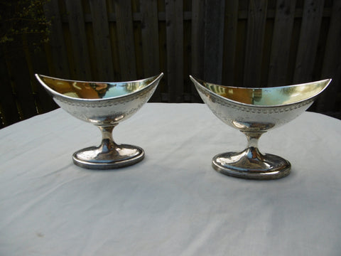 1793 quality pair of Irish Georgian salts by Robert Breading 176g