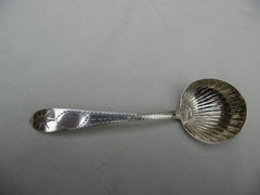 1794 beautiful Irish Georgian Bright cut star sauce ladle by John Sheils
