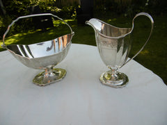 1794 beautiful George 111 silver cream jug and sugar basket by S Hougham 355g